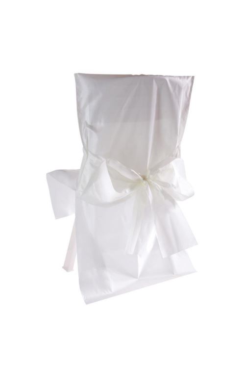Sachet De 10 Housses De Chaise Non Tisse Avec Noeud Diff. Coloris - Blanc