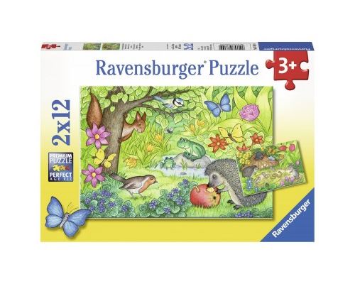 Puzzle 12 Pièces : 2 Puzzles - Les Animaux de notre Jardin, Ravensburger