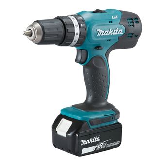 Perceuse visseuse à percussion 18V Li-Ion LXT + 2 batteries 3Ah + chargeur rapide + kit accessoires - MAKITA - DHP453RFX2 - 1