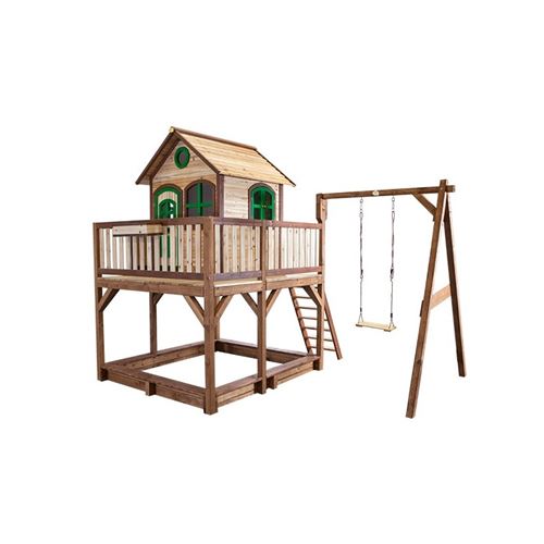 AXI Liam Playhouse avec balançoire simple 291 x 540 cm