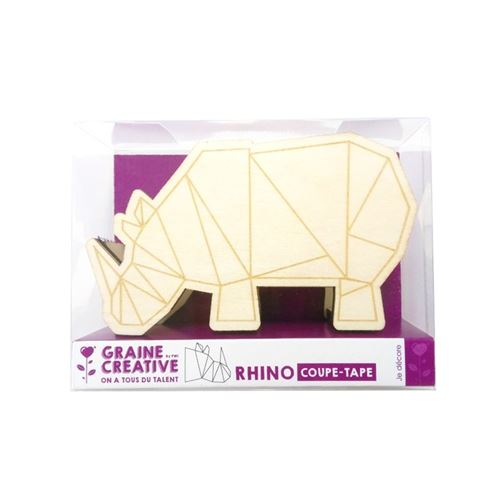 D&eacute;vidoir &agrave; rouleau adh&eacute;sif rhinoc&eacute;ros en bois 11 cm 100099