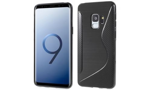Coque souple S-Line noire Samsung Galaxy S9 aspect carbone