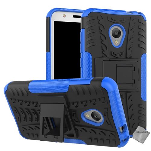 Housse etui coque rigide anti choc pour Alcatel U5 avec verre trempe - BLEU