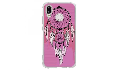 Coque souple pour Huawei P20 Lite avec impression Motifs attrape rêve sur fond rose
