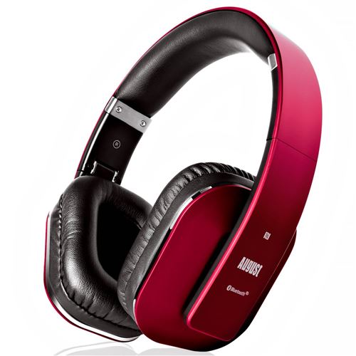 August EP650 - Casque Audio Bluetooth v4.1 aptX® NFC Circum Aural Multipoint Multipair - Rouge