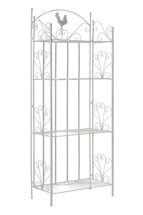 Etagère en fer forgé Mia - Couleur Blanc antique