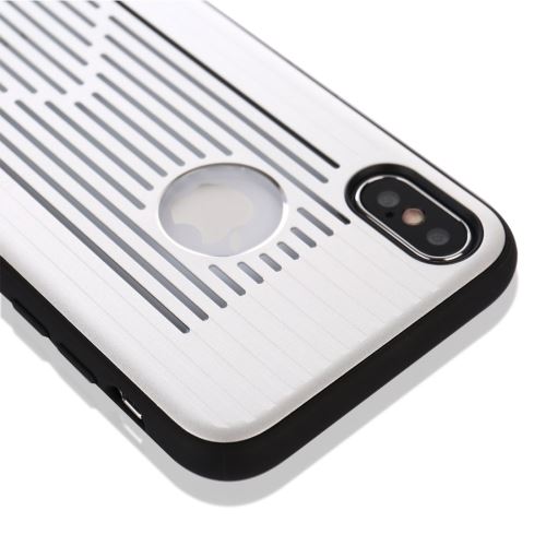 iPhone X Coque Protection Plastique Argenté Coque Protection Plastique Bouclier Arrière ALS48118