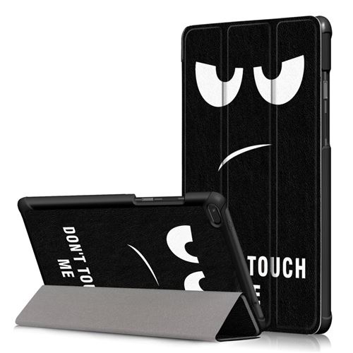 Etui en PU impression de motifs triplexes ne me touchez pas pour votre Lenovo Tab E8 TB-8304F