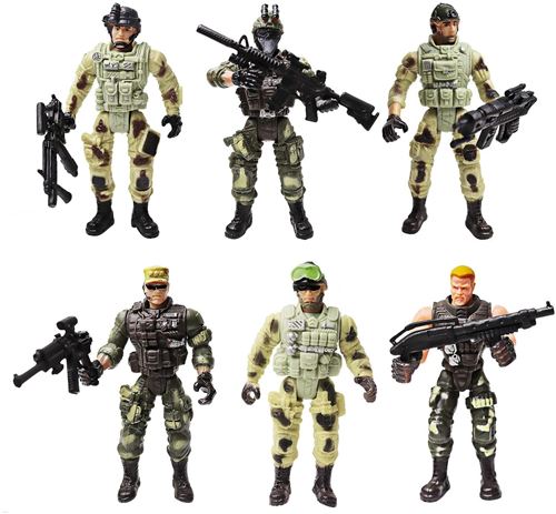JAWSEU Jouet Figurine Militaire, Soldat Figurine avec Arme Jouet