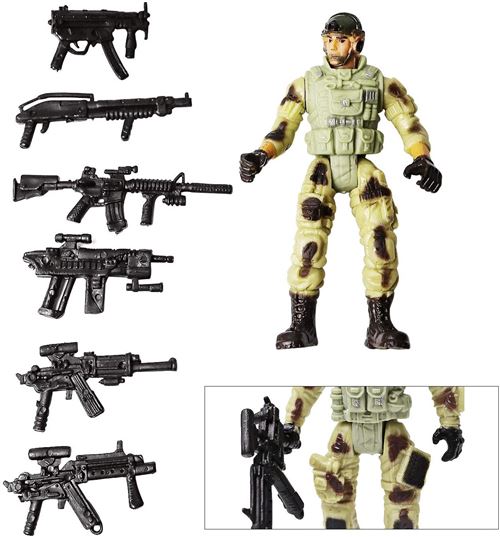 6 Pcs Grande Figurine d'action Jouet de Soldats avec Arme