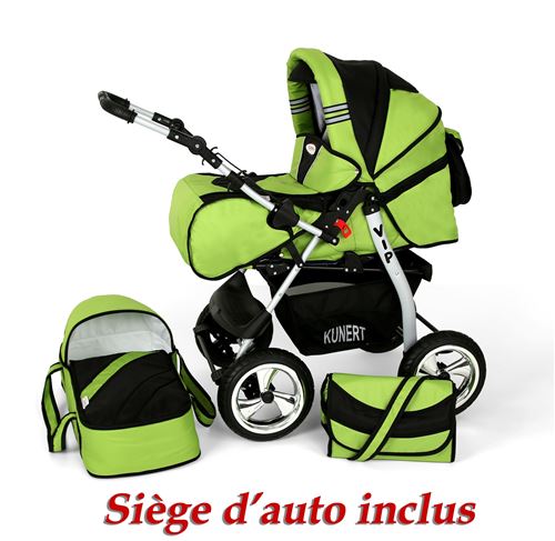 Poussette / Landau combiné 3en1 multifonctions avec équipement bébé enfant 0-36m Roues en mousse Volver