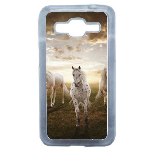 Coque Sunset Horses Compatible Samsung Core Prime Transparent