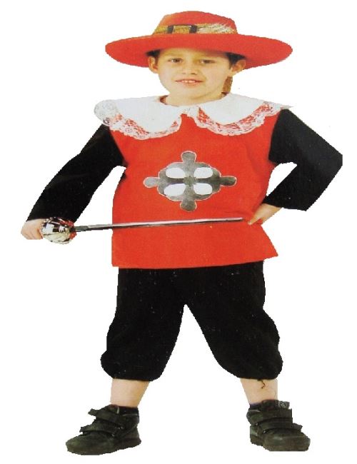 Déguisement mousquetaire rouge enfant 7-9 ans (épée et chapeau non inclus)