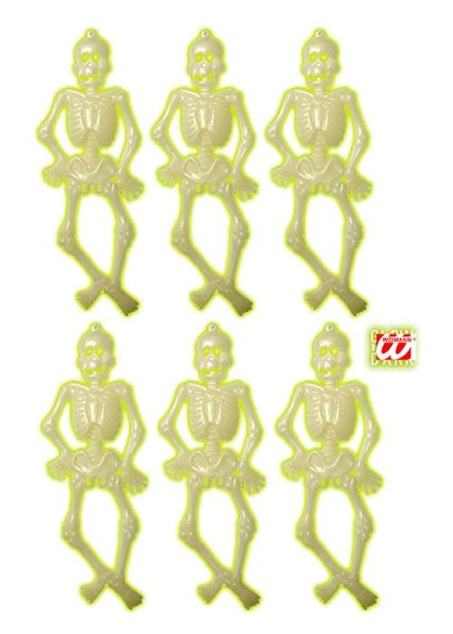 6 Squelettes phospho 15 cm