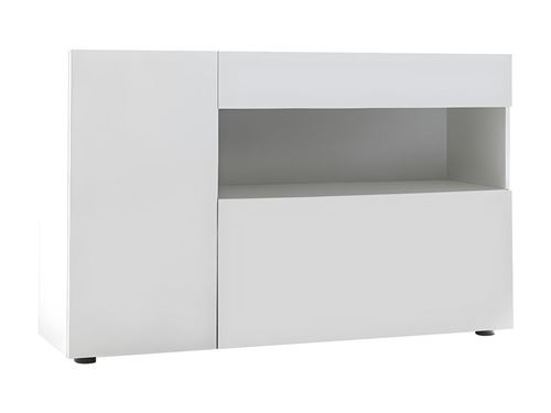 Buffet ALTAIR - 2 portes & 1 tiroir - Coloris : Blanc laqué