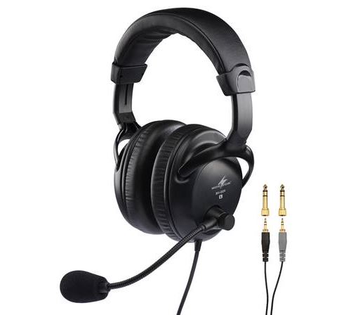 Casque stéréo professionnel avec micro serre-tête dynamique Monacor BH-009