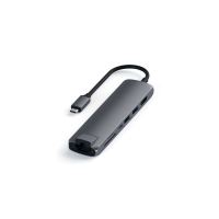 Adaptateur Satechi Slim Multi-port Type-C 4K Ethernet - Argent