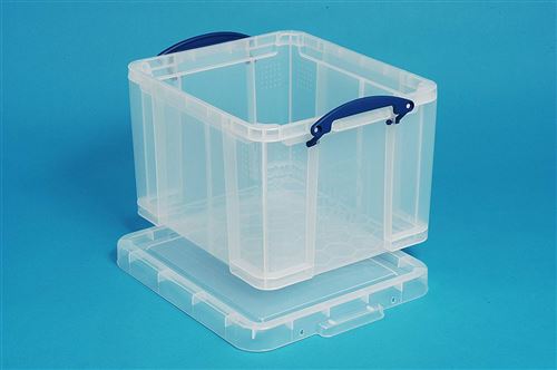 Really Useful Boîte en plastique transparent Box 35B 35 litres avec couvercle (Bleu) (Import Allemagne)