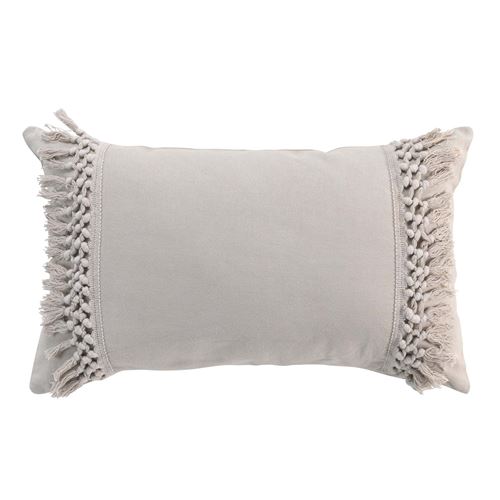 Coussin couleur lin déhoussable 30x50 cm en coton Salma