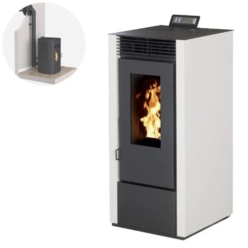 Po&ecirc;le &agrave; granules MARINA 14KW Etanche Canalisable + Conduit Ventouse - Blanc