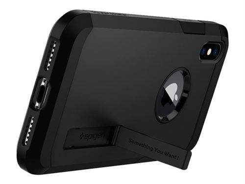 Spigen Tough Armor - Coque de protection pour téléphone portable - polycarbonate, polyuréthanne thermoplastique (TPU) - noir mat - pour Apple iPhone X