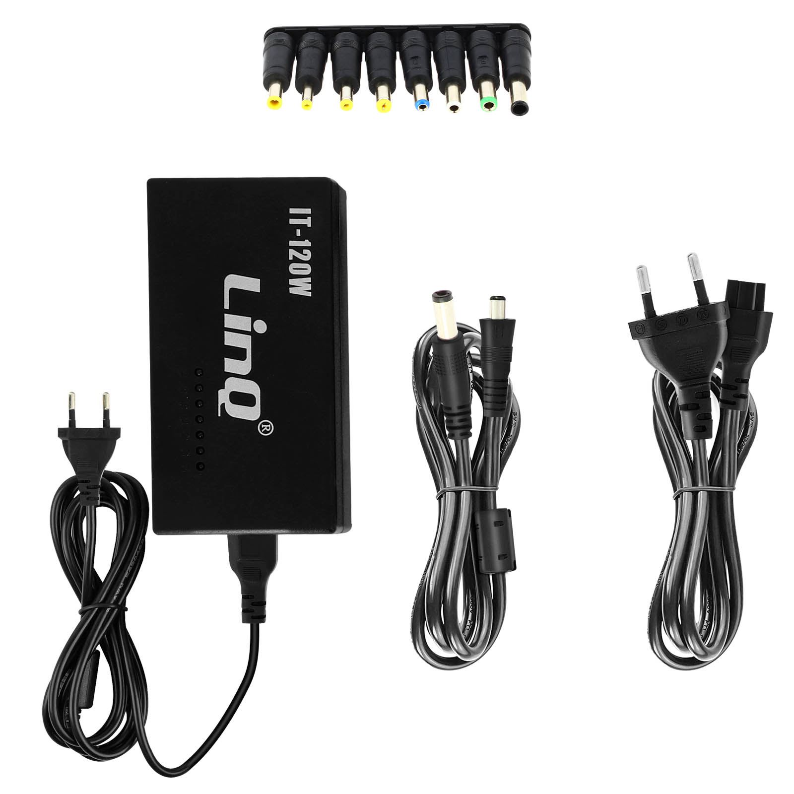 Chargeur Universel 120W Pour Ordinateur Portable – Voiture Et Secteur, 8 Embouts