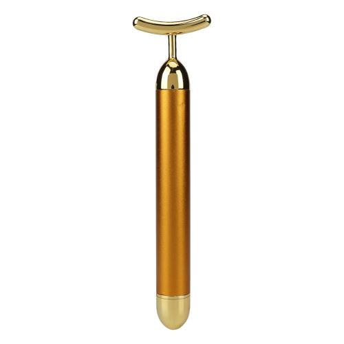 Outil de beauté pour raffermir le visage avec un ioniseur à ultrasons masseur électrique en or 24K (Or)