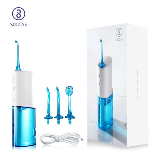 Hydropulseur Portable Sans Fil ,Rechargeable, 230ML, 3 Mode 4 Busettes Irrigateur Electrique- Blanc