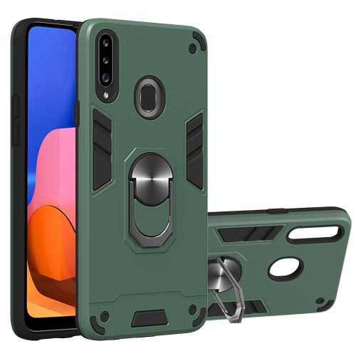 Coque en TPU hybride 2 en 1 amovible avec béquille vert pour votre Samsung Galaxy A20s