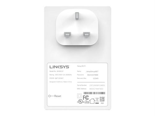 Linksys VELOP Whole Home Intelligent Mesh WHW0101P - Système Wi-Fi (rallonge) - jusqu'à 1500 pieds carrés - maillage - 802.11a/b/g/n/ac - Bi-bande - Module enfichable
