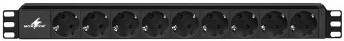 Monacor 2 m en aluminium Support rack Power bande – Noir (9 Prise Terre)