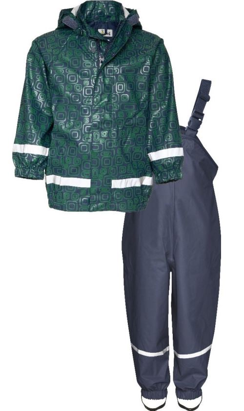 Playshoes combinaison de pluie deux pièces Ornement junior bleu/vert