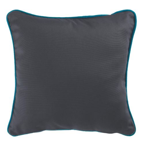 Housse de coussin +encart 60 x 60 cm coton uni panama Ardoise/Bleu