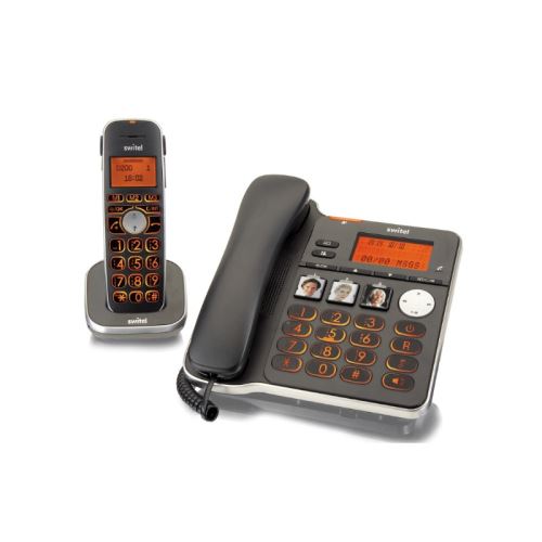 SWITEL D200 - Met snoer/draadloos - antwoordsysteem met nummerherkenning - DECTGAP - 3-weg geschikt voor oproepen + extra handset