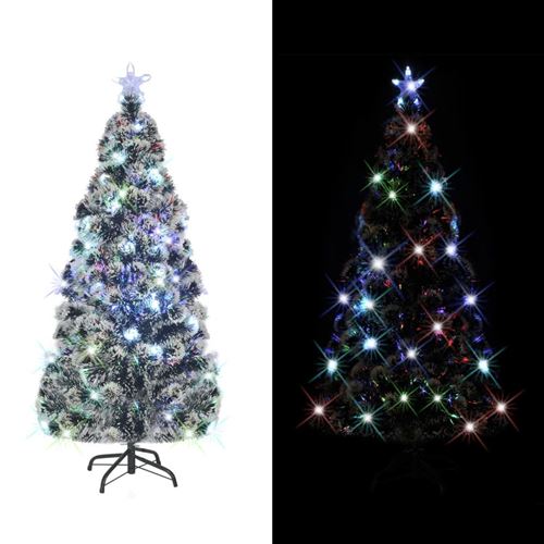 Arbre de No&euml;l artificiel et support/LED 210 cm Fibre optique