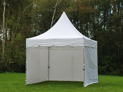 Tente pliable FleXtents PRO Peak Pagoda 3x3m Blanc, Incl. 4 parois latérales