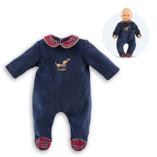 Non Communiqué Noir Pyjama Corolle En Fêtes Pour Poupon 42 Cm