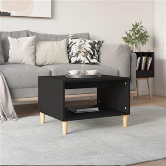 Table basse Noir 60x50x40 cm Bois d ingénierie - 1