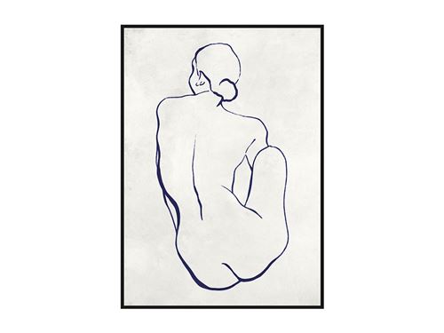 Toile imprimée NAKRE - 50 x 70 cm - châssis en pin et caisse américaine en résine noire