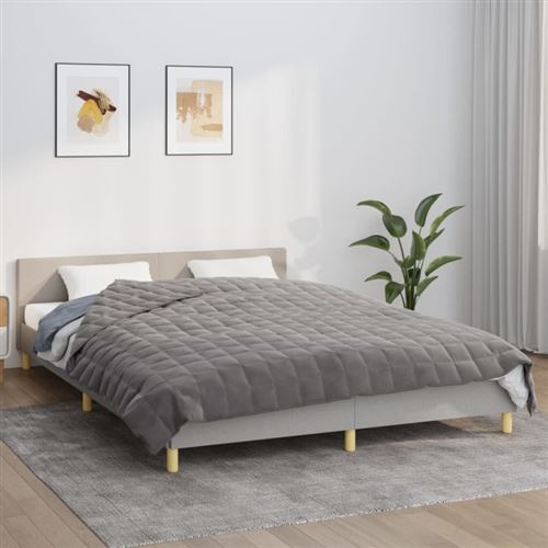 vidaXL Couverture lestée Gris 200x225 cm 13 kg Tissu