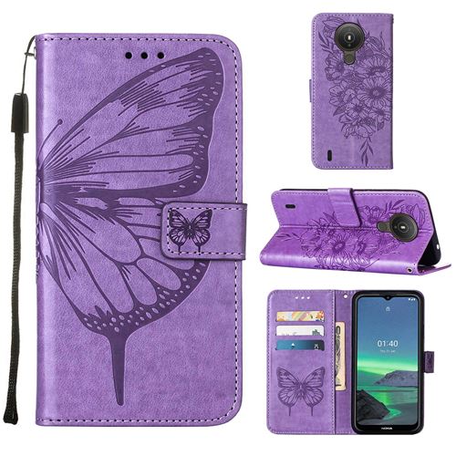 MPFRANCE Housse pour Nokia 1.4 Violet [Papillon V3]