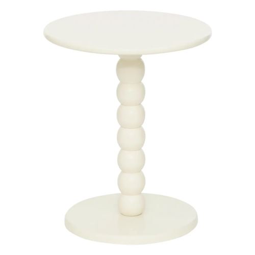 Atmosphera - Table à café Chamlo blanc ivoire D38cm créateur d'intérieur