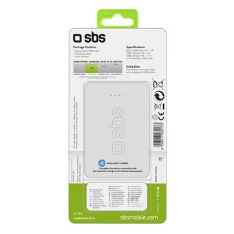 Batterie externe 5000 mAh Fast charge, pocket design
