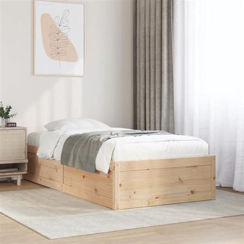 vidaXL Cadre de lit sans matelas 75x190 cm bois de pin massif 846846