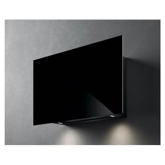 Hotte verticale COVER1420 Noire, 85cm, Moteur slim compact, 600m3/h, Dynamic Led light 2x1,2W (2700 - 5600 K), Classe energetique : B, 4 vitesses, Fonctionne en evacuation ou recyclage