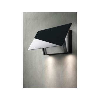 Hotte verticale COVER1420 Noire, 85cm, Moteur slim compact, 600m3/h, Dynamic Led light 2x1,2W (2700 - 5600 K), Classe energetique : B, 4 vitesses, Fonctionne en evacuation ou recyclage