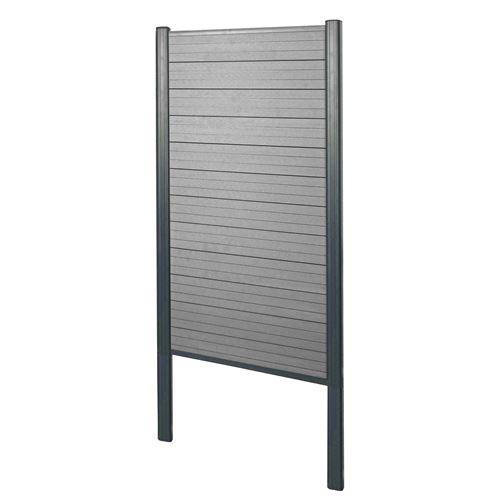 Brise-vue en WPC Sarthe, clôture brise-vent élément de base étroit, 100cm gris