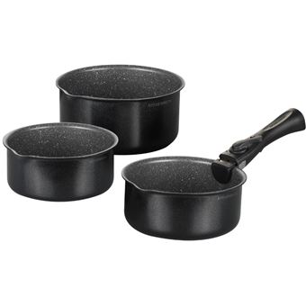 Set de 3 casseroles noires Arthur Martin tous feux dont induction 16-18-20  cm avec poignée - Casserolerie - Achat & prix