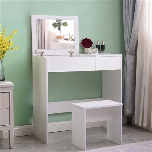 Table De Maquillage Coiffeuse Compact Miroir Tabouret Nicole