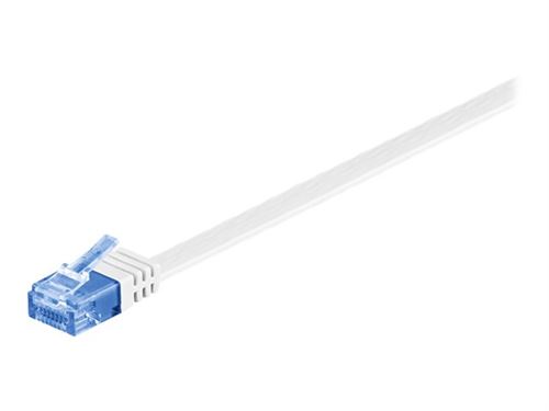 goobay - Câble réseau - RJ-45 (M) pour RJ-45 (M) - 1 m - UTP - CAT 6a - moulé, plat - blanc
